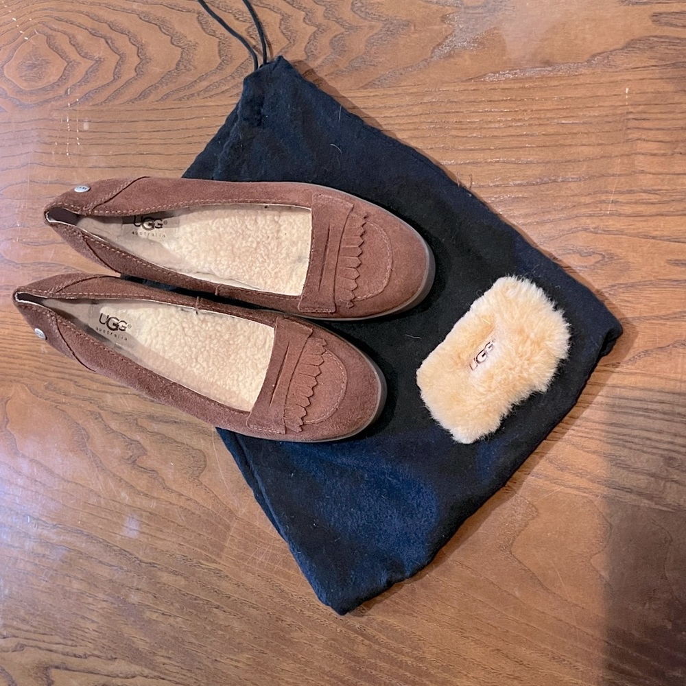 UGG Suede wedge dress shoe, Size 8 with Bag- worn once!